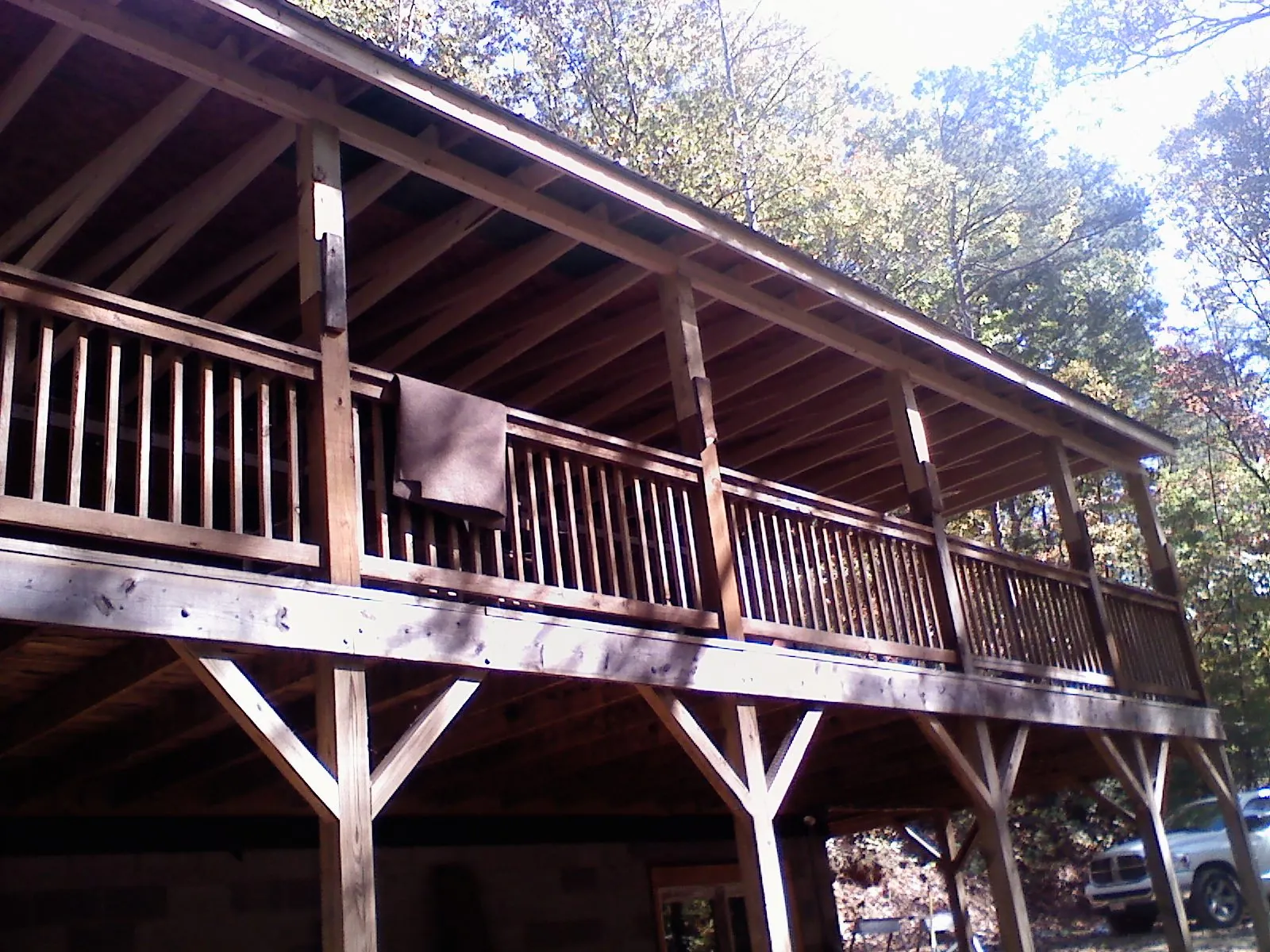 Timber framing under a new elevated porch and deck — Roof Leak Repair in Woodburn by Roofing Brothers
